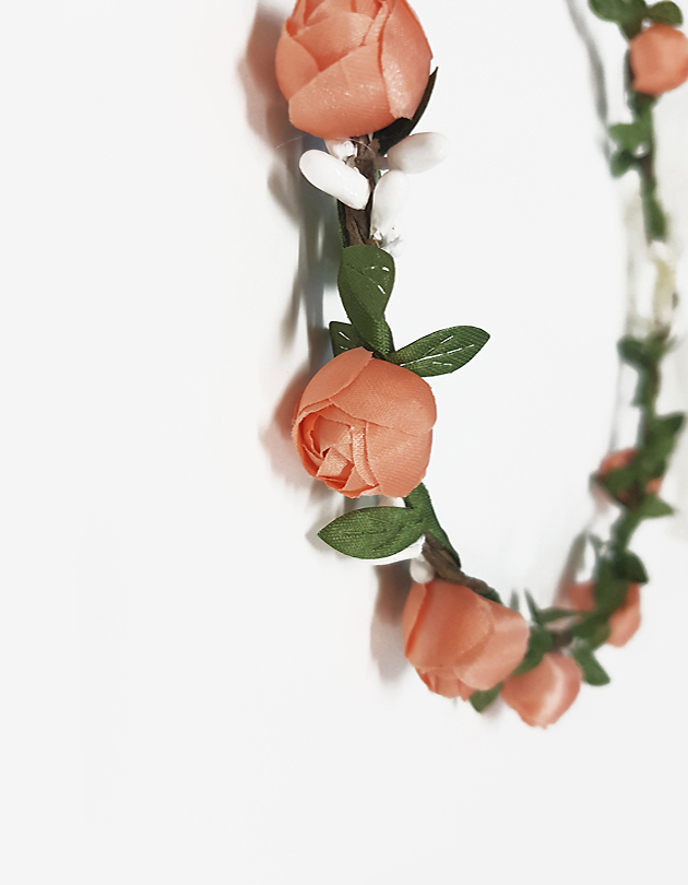Rosa Floral Crown in Peach